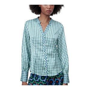 Zara Geometric L/S Button Down Blouse